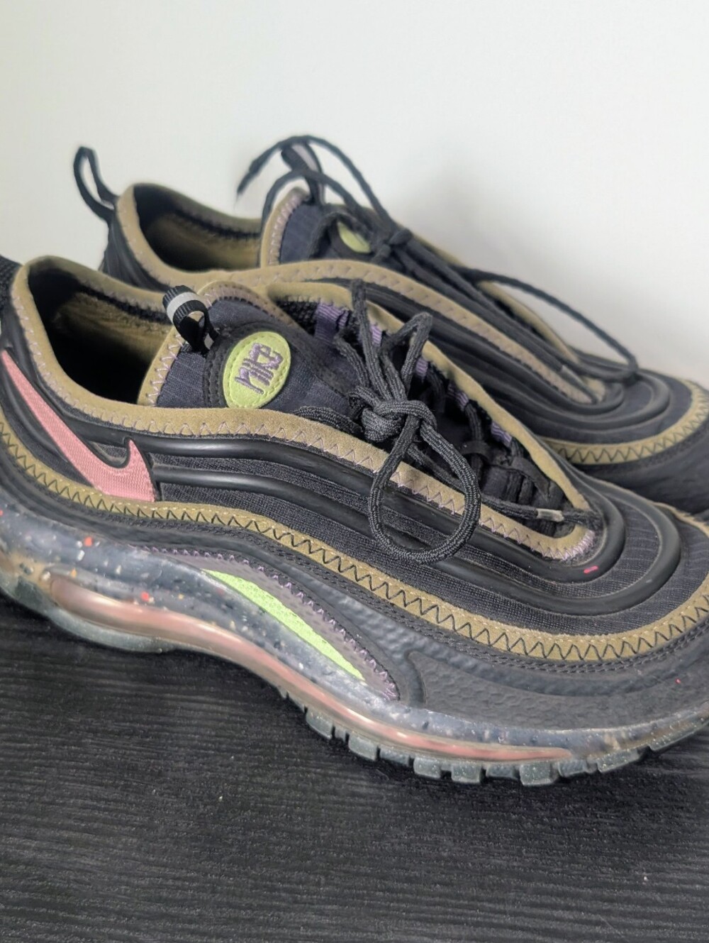 Nike Air Max Terrascape 97 Black Elemental Pink Lime Green DJ5019-004 Men’s 7